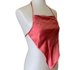 KES NYC 100% Silk/Satin Scarf Top, Never Worn, OS, Raspberry